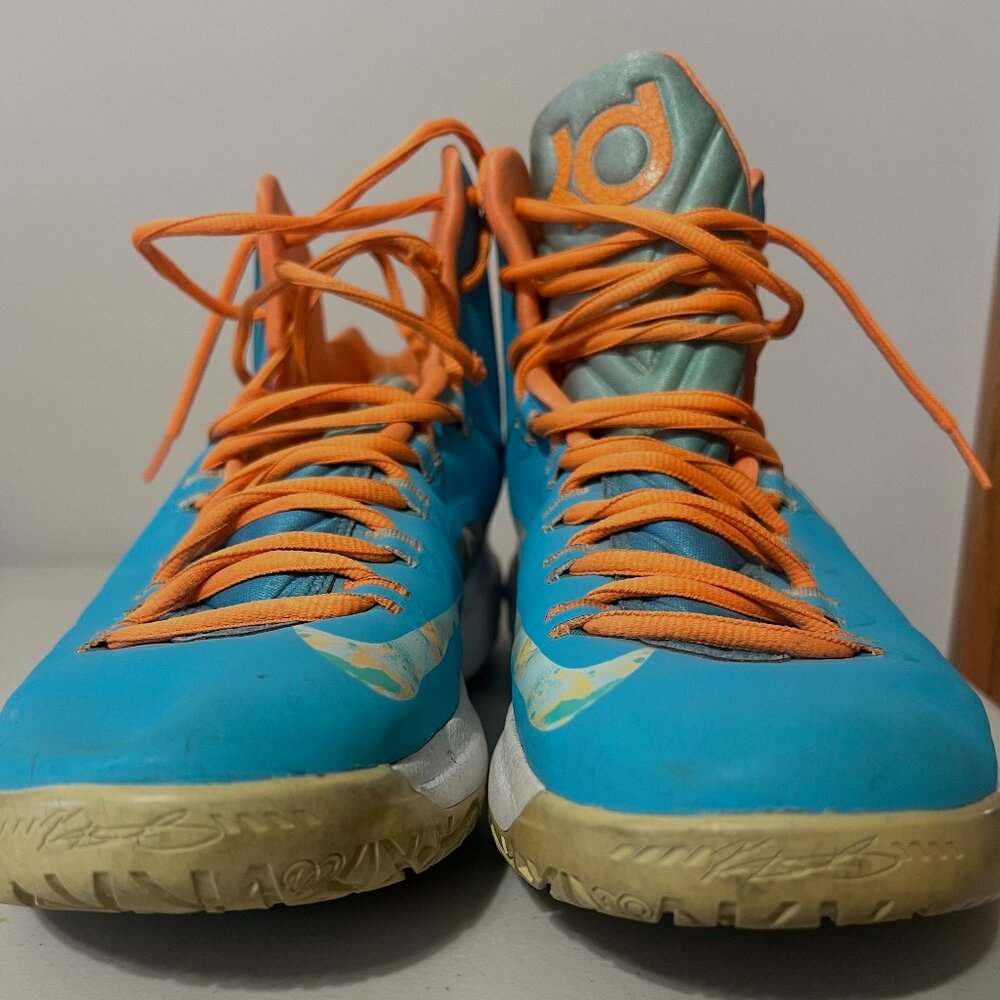 2013 Nike Zoom Kevin Durant 5 "Easter" Turquoise & Orange Men's Shoes Size 11